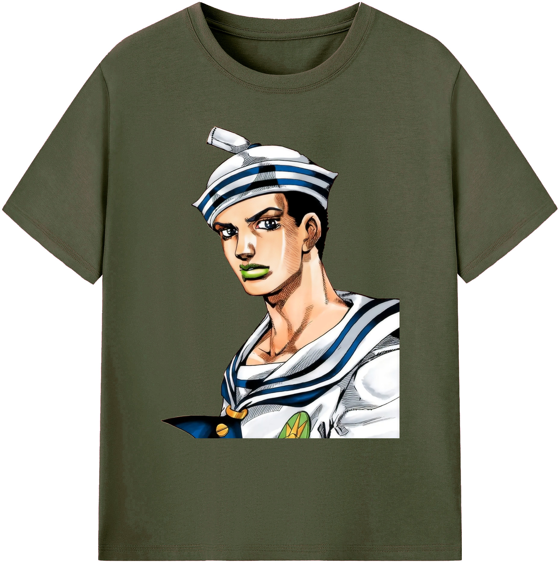 （画像用） ジョジョの奇妙な冒険 東方定助 JoJo's Bizarre Adventure Higashikata Josuke 綿100％ メンズ半袖Tシャツ｜肌触りやわらか＆通気性